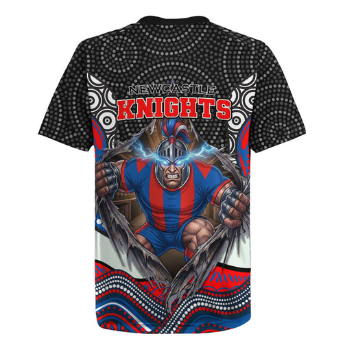Newcastle Knights Rugby Jersey The Scream of Lightning Eyes - Indigenous Dot Ripping Effect