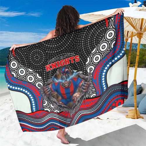 Newcastle Knights Sarong The Scream of Lightning Eyes - Indigenous Dot Ripping Effect
