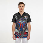 Newcastle Knights Scrub Top The Scream of Lightning Eyes - Indigenous Dot Ripping Effect