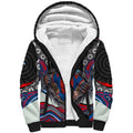 Newcastle Knights Sherpa Hoodie The Scream of Lightning Eyes - Indigenous Dot Ripping Effect