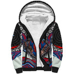 Newcastle Knights Sherpa Hoodie The Scream of Lightning Eyes - Indigenous Dot Ripping Effect