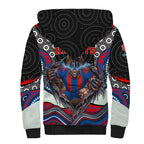 Newcastle Knights Sherpa Hoodie The Scream of Lightning Eyes - Indigenous Dot Ripping Effect