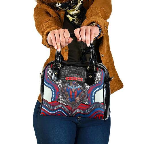 Newcastle Knights Shoulder Handbag The Scream of Lightning Eyes - Indigenous Dot Ripping Effect