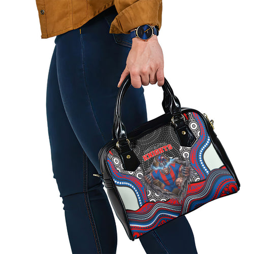 Newcastle Knights Shoulder Handbag The Scream of Lightning Eyes - Indigenous Dot Ripping Effect