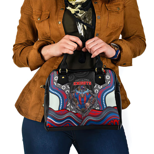 Newcastle Knights Shoulder Handbag The Scream of Lightning Eyes - Indigenous Dot Ripping Effect