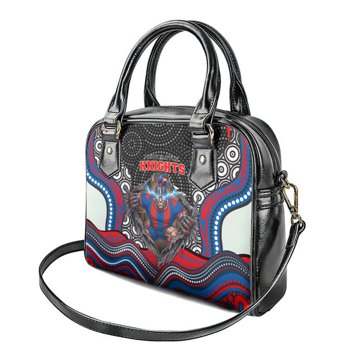 Newcastle Knights Shoulder Handbag The Scream of Lightning Eyes - Indigenous Dot Ripping Effect