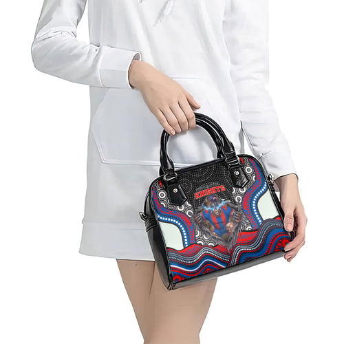 Newcastle Knights Shoulder Handbag The Scream of Lightning Eyes - Indigenous Dot Ripping Effect