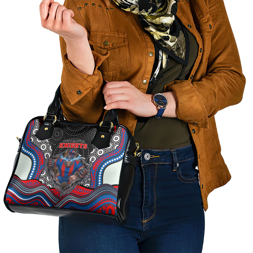 Newcastle Knights Shoulder Handbag The Scream of Lightning Eyes - Indigenous Dot Ripping Effect