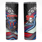 Newcastle Knights Skinny Tumbler The Scream of Lightning Eyes - Indigenous Dot Ripping Effect