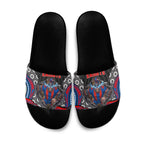 Newcastle Knights Slide Sandals The Scream of Lightning Eyes - Indigenous Dot Ripping Effect