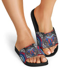Newcastle Knights Slide Sandals The Scream of Lightning Eyes - Indigenous Dot Ripping Effect