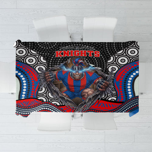 Newcastle Knights Tablecloth The Scream of Lightning Eyes - Indigenous Dot Ripping Effect