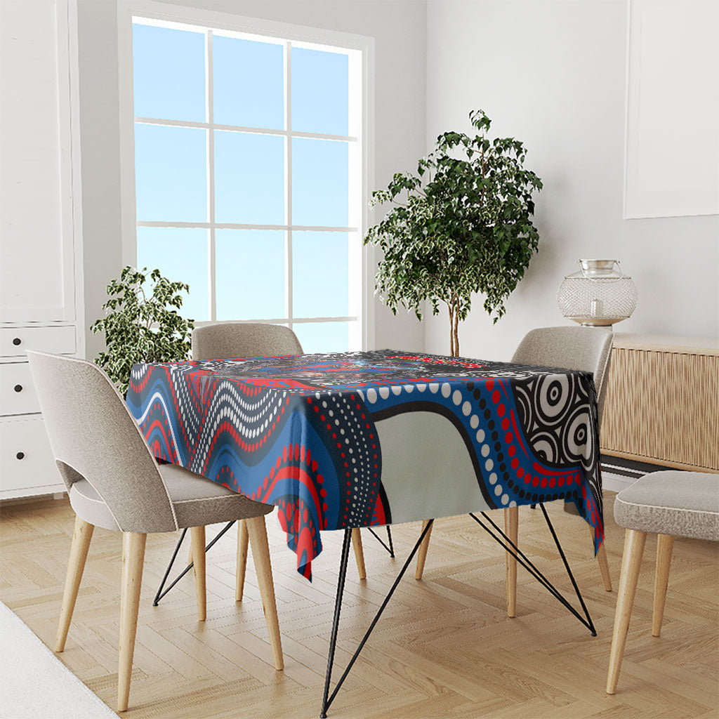 Newcastle Knights Tablecloth The Scream of Lightning Eyes - Indigenous Dot Ripping Effect