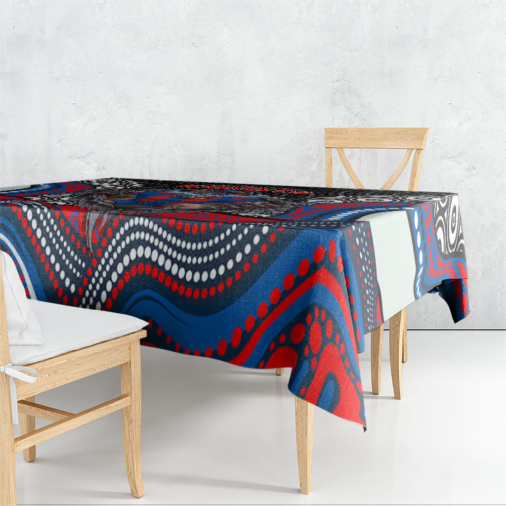 Newcastle Knights Tablecloth The Scream of Lightning Eyes - Indigenous Dot Ripping Effect