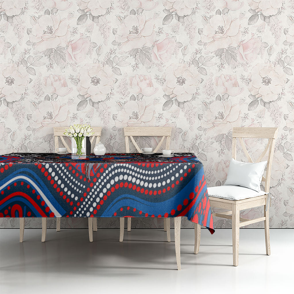 Newcastle Knights Tablecloth The Scream of Lightning Eyes - Indigenous Dot Ripping Effect