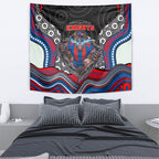 Newcastle Knights Tapestry The Scream of Lightning Eyes - Indigenous Dot Ripping Effect