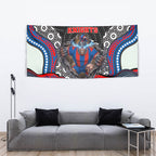Newcastle Knights Tapestry The Scream of Lightning Eyes - Indigenous Dot Ripping Effect