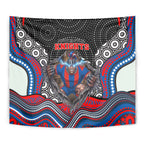Newcastle Knights Tapestry The Scream of Lightning Eyes - Indigenous Dot Ripping Effect
