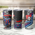 Newcastle Knights Tumbler Cup The Scream of Lightning Eyes - Indigenous Dot Ripping Effect