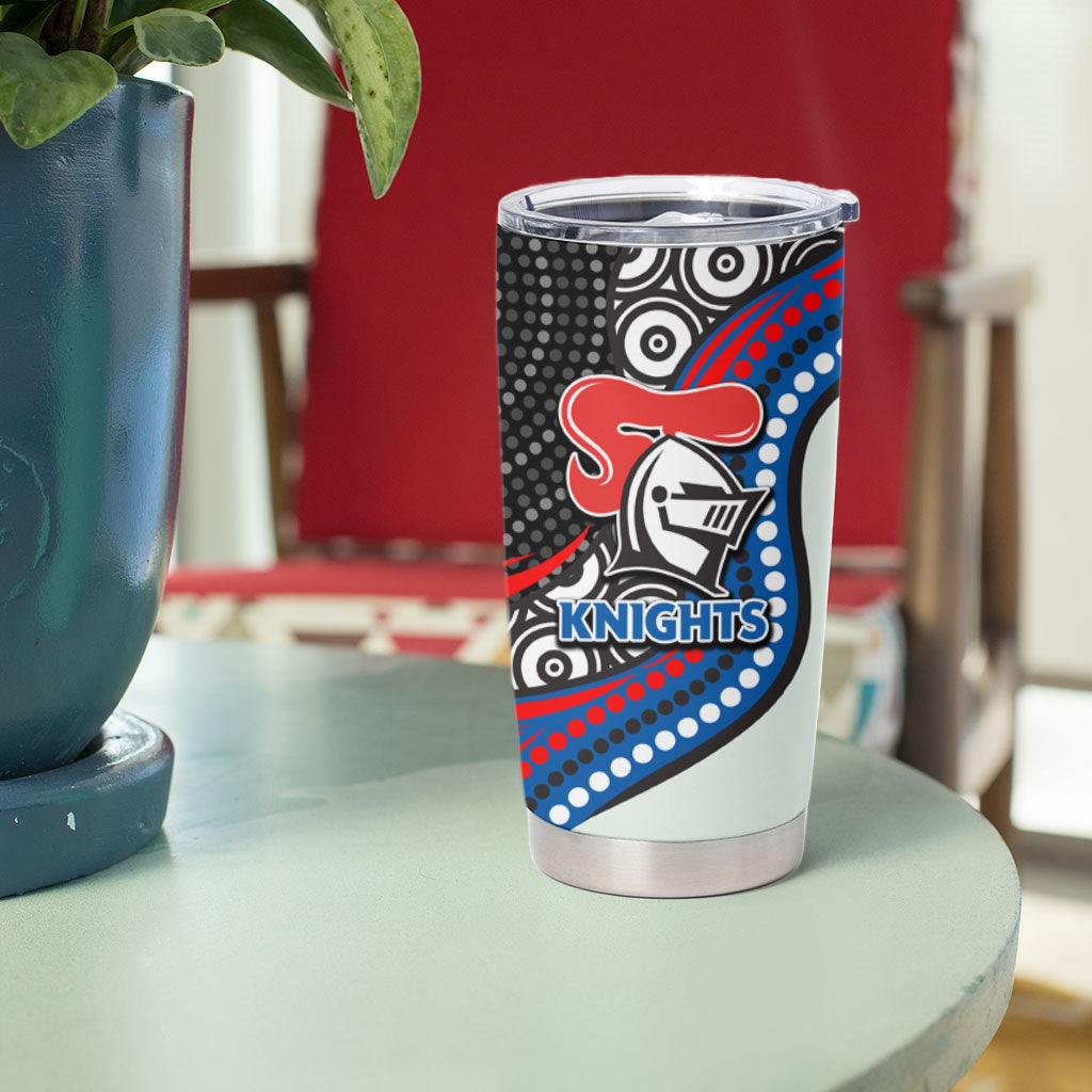 Newcastle Knights Tumbler Cup The Scream of Lightning Eyes - Indigenous Dot Ripping Effect