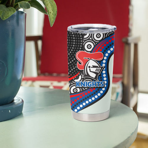Newcastle Knights Tumbler Cup The Scream of Lightning Eyes - Indigenous Dot Ripping Effect