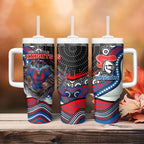 Newcastle Knights Tumbler With Handle The Scream of Lightning Eyes - Indigenous Dot Ripping Effect