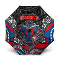Newcastle Knights Umbrella The Scream of Lightning Eyes - Indigenous Dot Ripping Effect