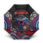 Newcastle Knights Umbrella The Scream of Lightning Eyes - Indigenous Dot Ripping Effect