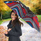 Newcastle Knights Umbrella The Scream of Lightning Eyes - Indigenous Dot Ripping Effect