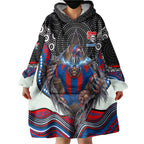 Newcastle Knights Wearable Blanket Hoodie The Scream of Lightning Eyes - Indigenous Dot Ripping Effect