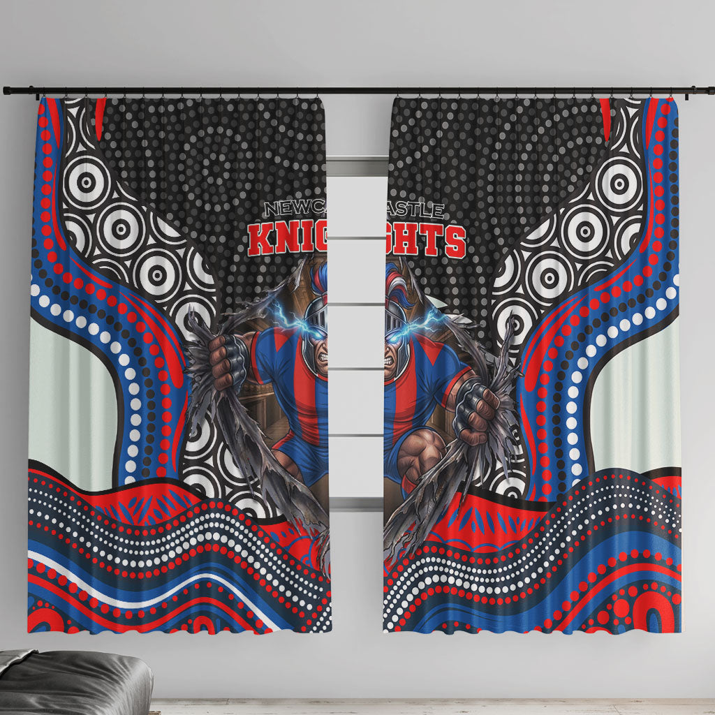 Newcastle Knights Window Curtain The Scream of Lightning Eyes - Indigenous Dot Ripping Effect