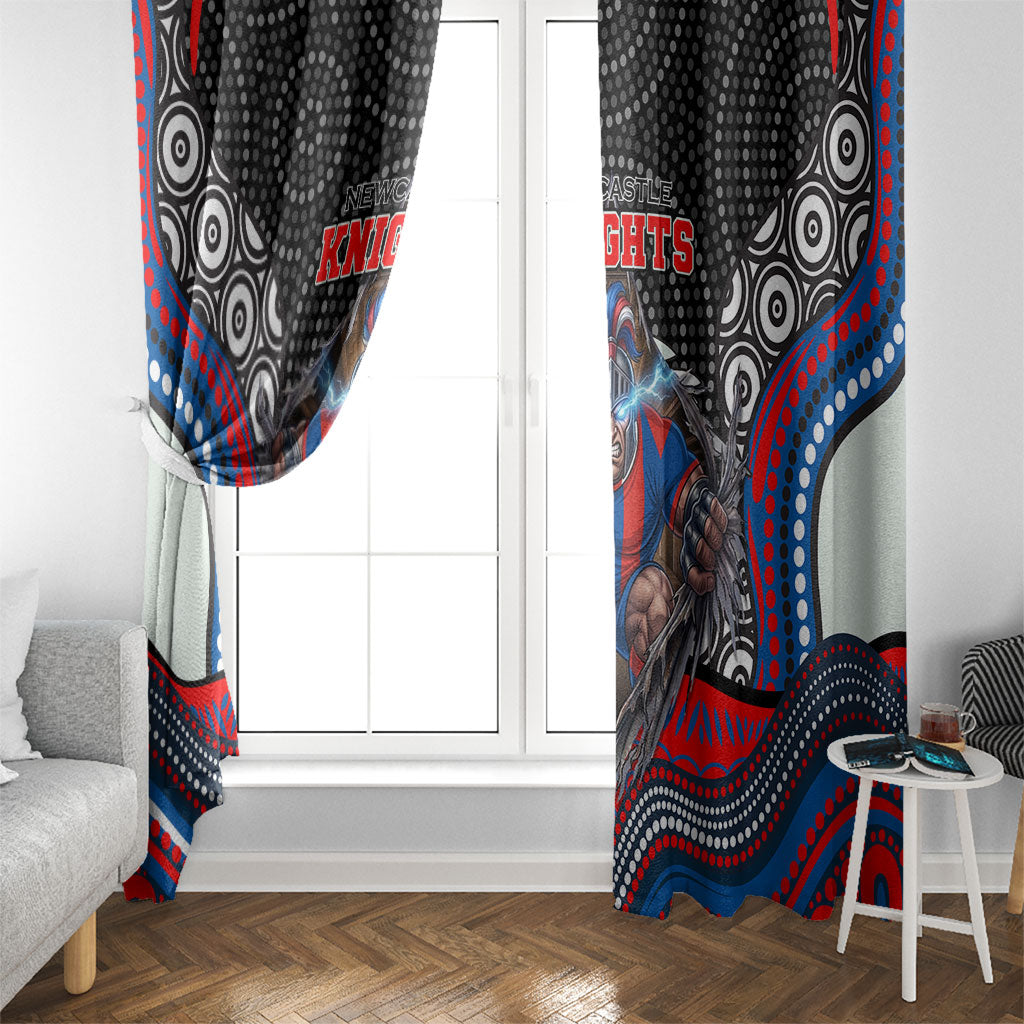 Newcastle Knights Window Curtain The Scream of Lightning Eyes - Indigenous Dot Ripping Effect