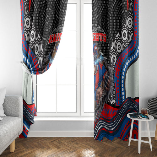 Newcastle Knights Window Curtain The Scream of Lightning Eyes - Indigenous Dot Ripping Effect