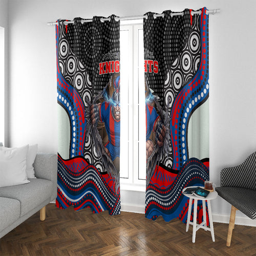 Newcastle Knights Window Curtain The Scream of Lightning Eyes - Indigenous Dot Ripping Effect