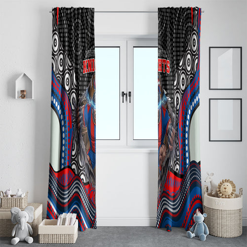 Newcastle Knights Window Curtain The Scream of Lightning Eyes - Indigenous Dot Ripping Effect