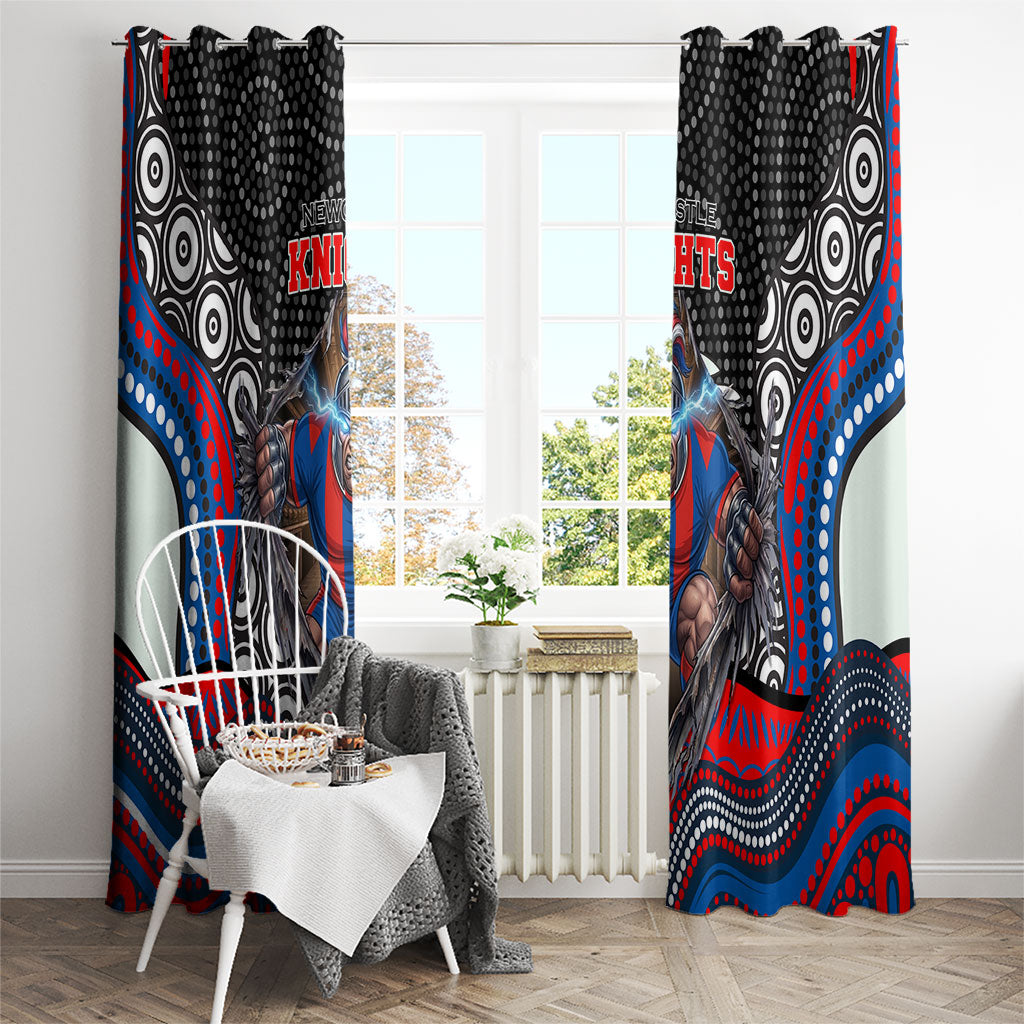 Newcastle Knights Window Curtain The Scream of Lightning Eyes - Indigenous Dot Ripping Effect