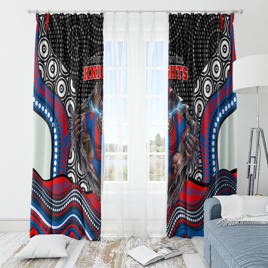 Newcastle Knights Window Curtain The Scream of Lightning Eyes - Indigenous Dot Ripping Effect