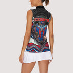 Newcastle Knights Women Sleeveless Polo Shirt The Scream of Lightning Eyes - Indigenous Dot Ripping Effect