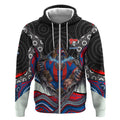 Newcastle Knights Zip Hoodie The Scream of Lightning Eyes - Indigenous Dot Ripping Effect