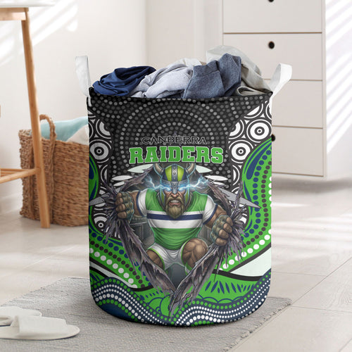Canberra Raiders Laundry Basket The Scream of Lightning Eyes - Indigenous Dot Ripping Effect