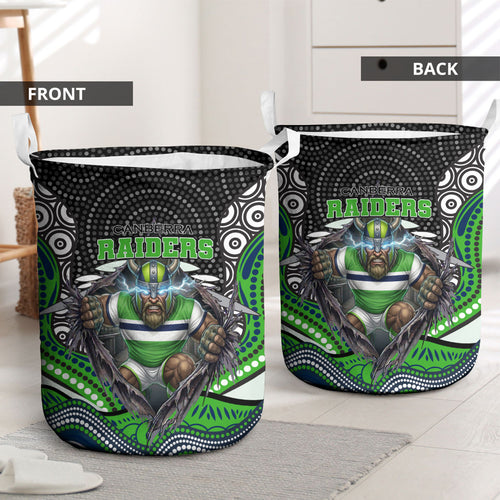Canberra Raiders Laundry Basket The Scream of Lightning Eyes - Indigenous Dot Ripping Effect