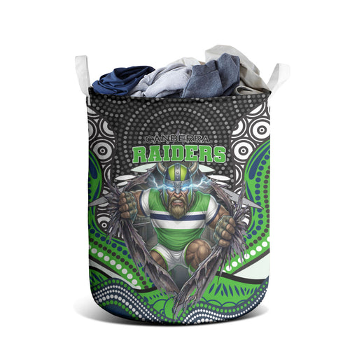 Canberra Raiders Laundry Basket The Scream of Lightning Eyes - Indigenous Dot Ripping Effect