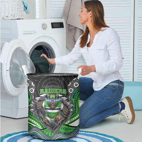 Canberra Raiders Laundry Basket The Scream of Lightning Eyes - Indigenous Dot Ripping Effect