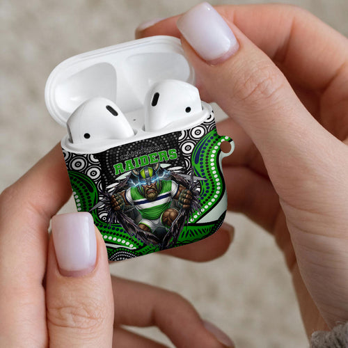 Canberra Raiders AirPods Case The Scream of Lightning Eyes - Indigenous Dot Ripping Effect