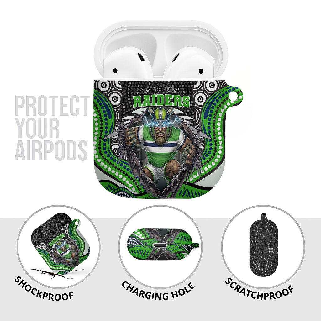 Canberra Raiders AirPods Case The Scream of Lightning Eyes - Indigenous Dot Ripping Effect