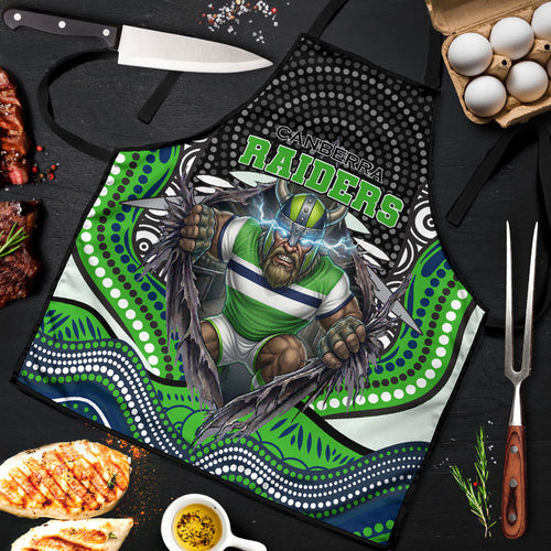 Canberra Raiders Apron The Scream of Lightning Eyes - Indigenous Dot Ripping Effect