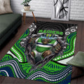 Canberra Raiders Area Rug The Scream of Lightning Eyes - Indigenous Dot Ripping Effect