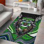 Canberra Raiders Area Rug The Scream of Lightning Eyes - Indigenous Dot Ripping Effect