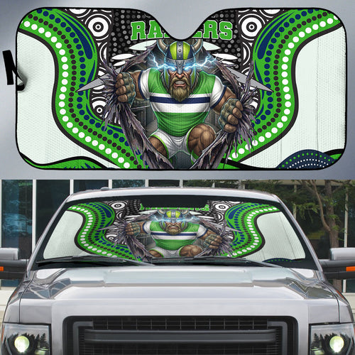 Canberra Raiders Auto Sun Shade The Scream of Lightning Eyes - Indigenous Dot Ripping Effect
