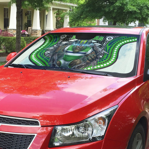 Canberra Raiders Auto Sun Shade The Scream of Lightning Eyes - Indigenous Dot Ripping Effect